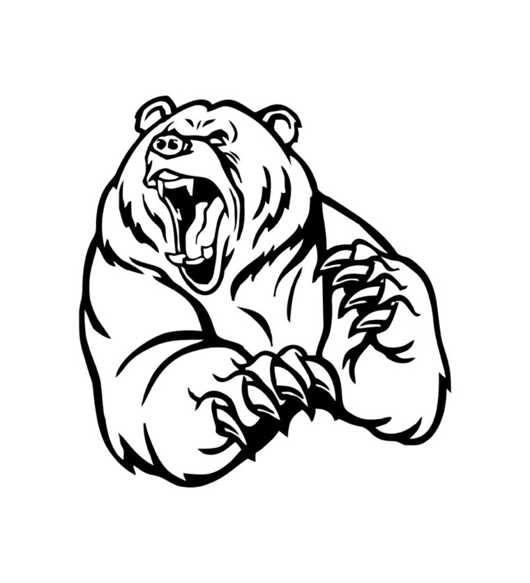 Трафарет медведя