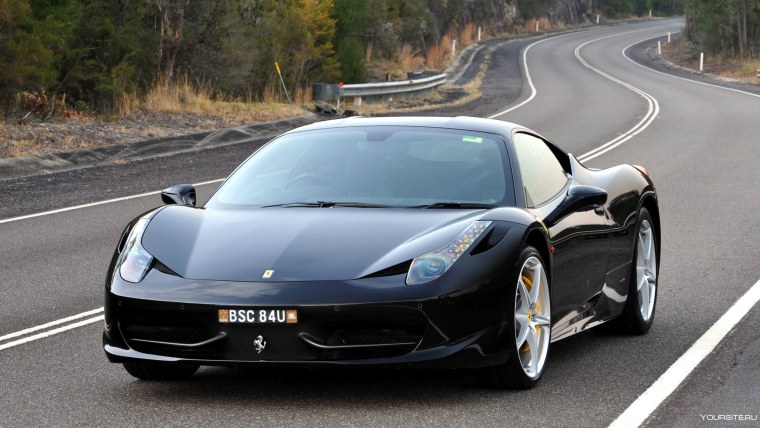 Черная Ferrari 458 Italia обои