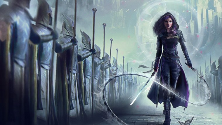 Девушка воин в плаще