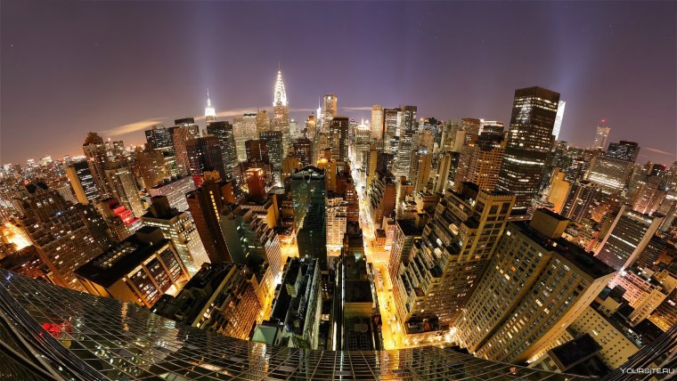 Ночной Нью-Йорк Манхэттен