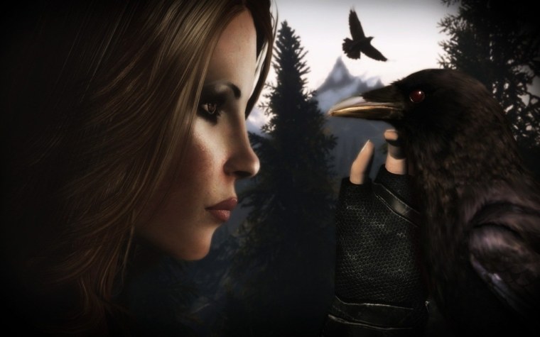 Девушка и вороны
