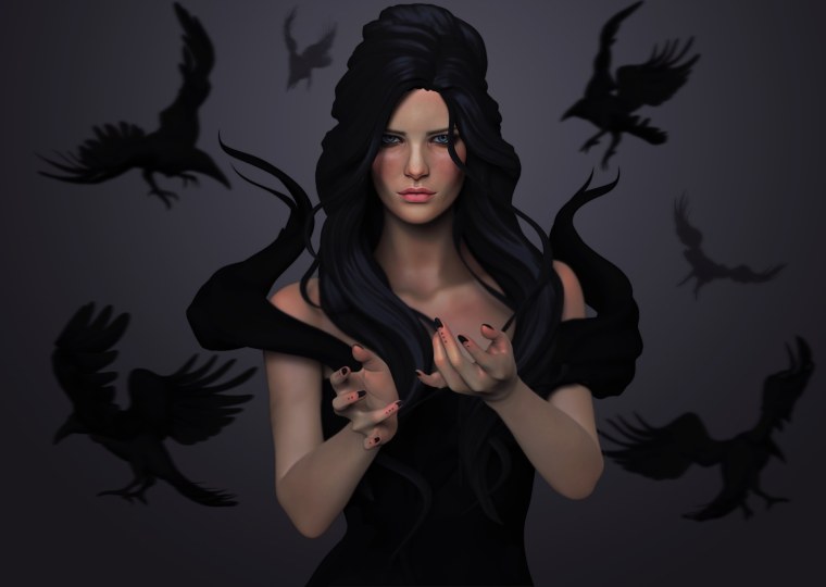 Девушка с вороном