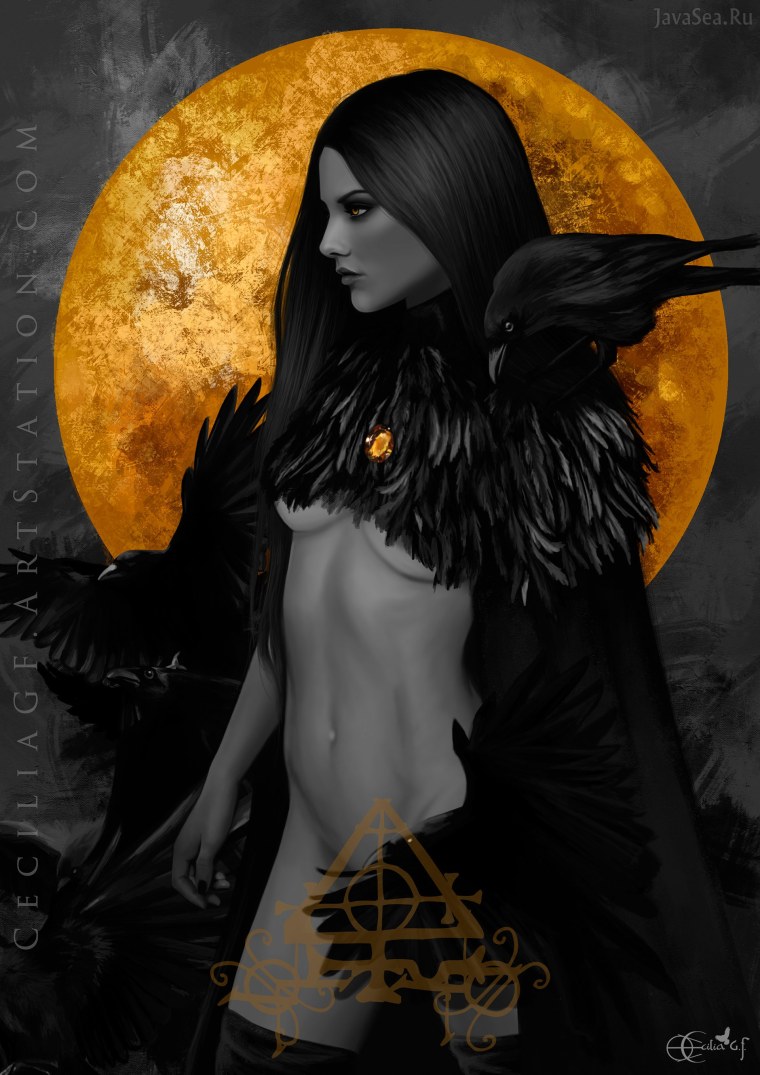 Девушка с вороном