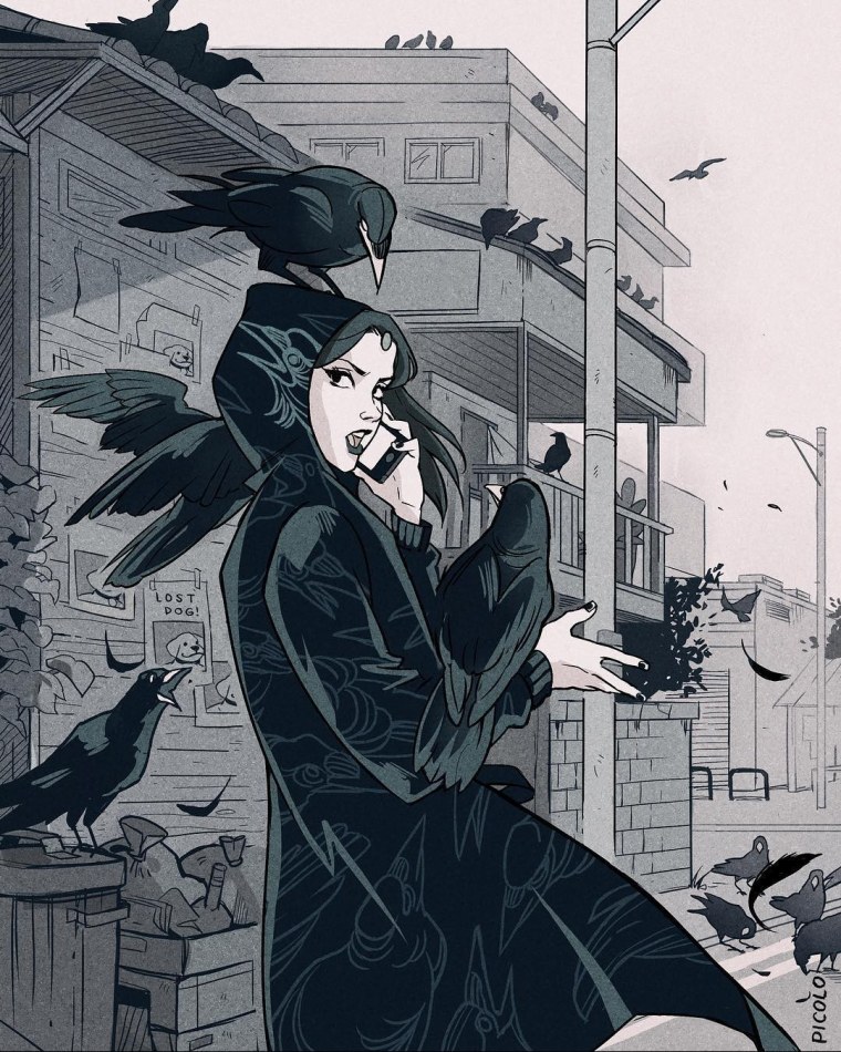 Фотосессия в готическом стиле зимой