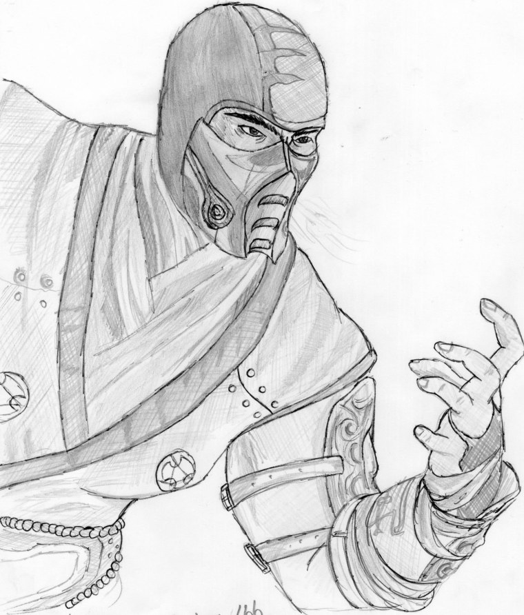 Скорпион из Мортелкомбет раскраска