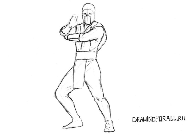 Раскраска ниндзя мортал комбат