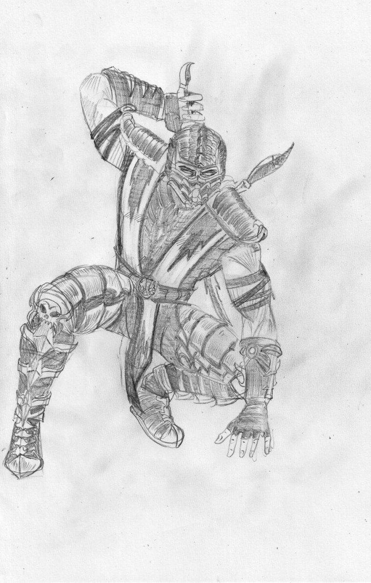 Раскраска Скорпион из мортал комбат
