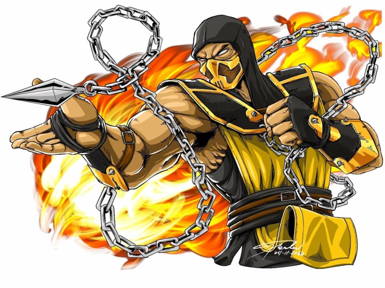 Раскраска мортал комбат саб Зиро