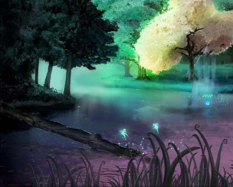 Волшебный лес с озером
