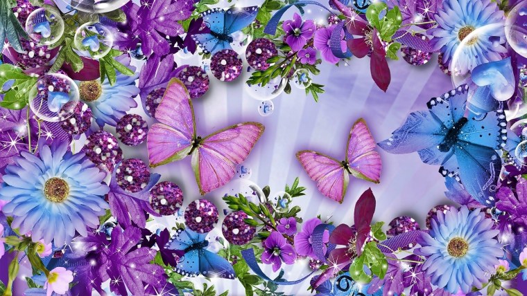 Красивый фон с бабочками