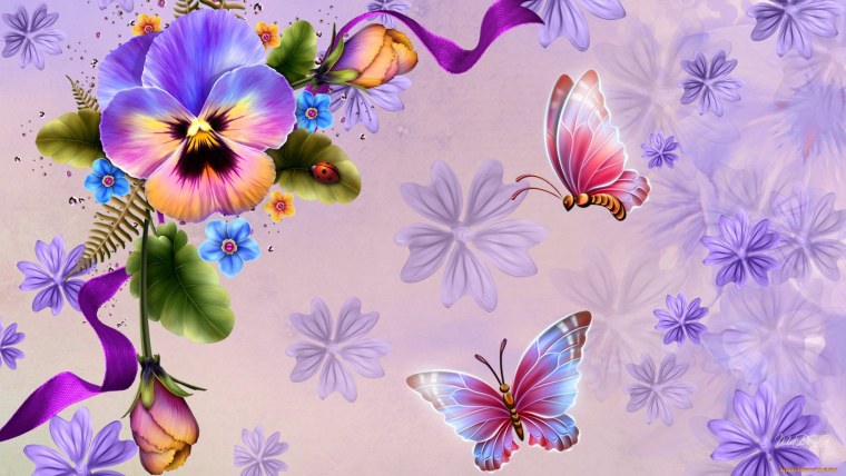 Красивый фон с бабочками