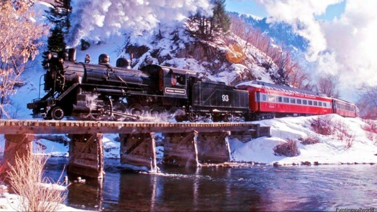 Пейзаж с паровозом