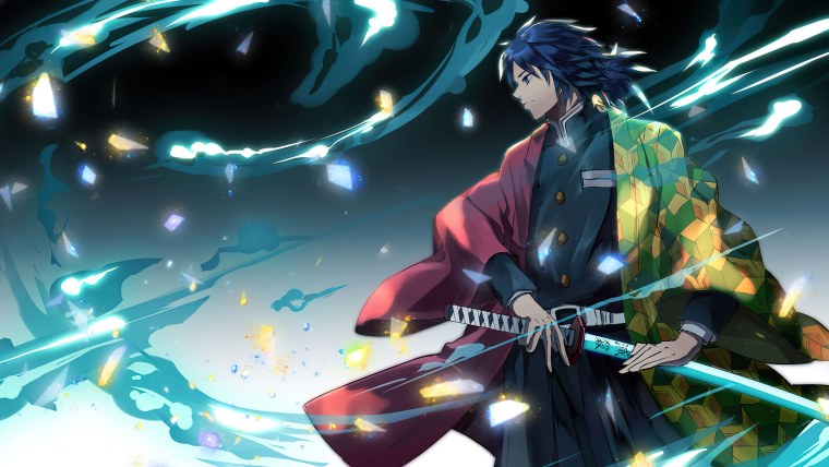 Клинок рассекающий демонов Гио Томиока арт