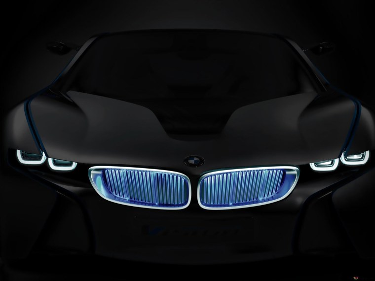 BMW i8 фары в темноте