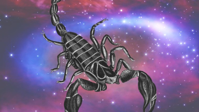 Тату Скорпион на шее у девушки