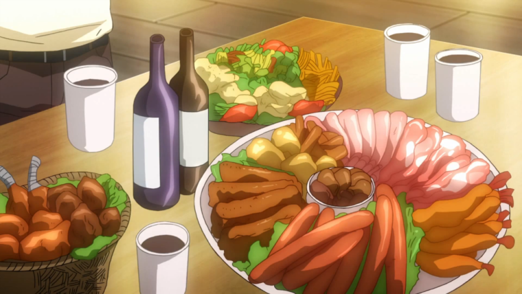 Праздничный стол аниме