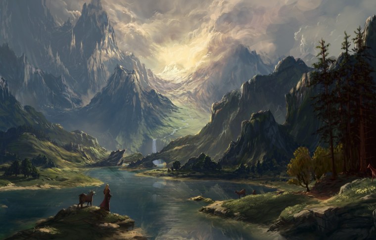 Горный пейзаж фэнтези