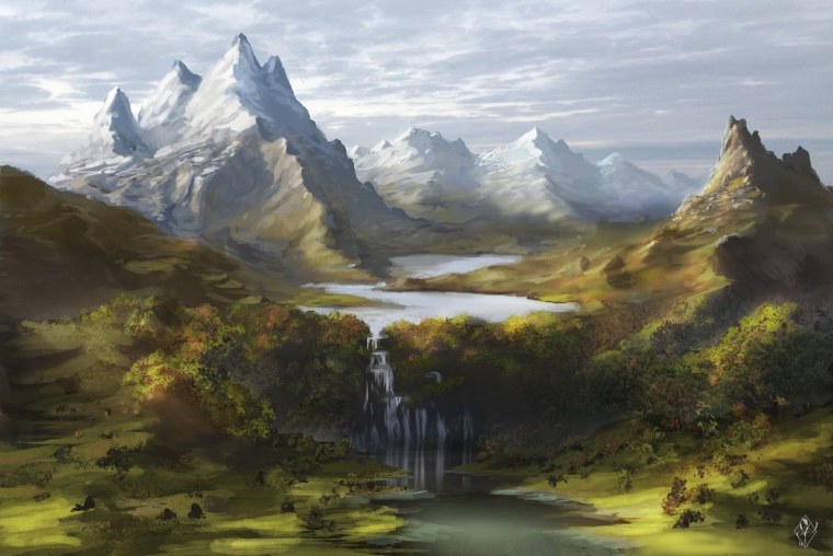 Горный пейзаж фэнтези