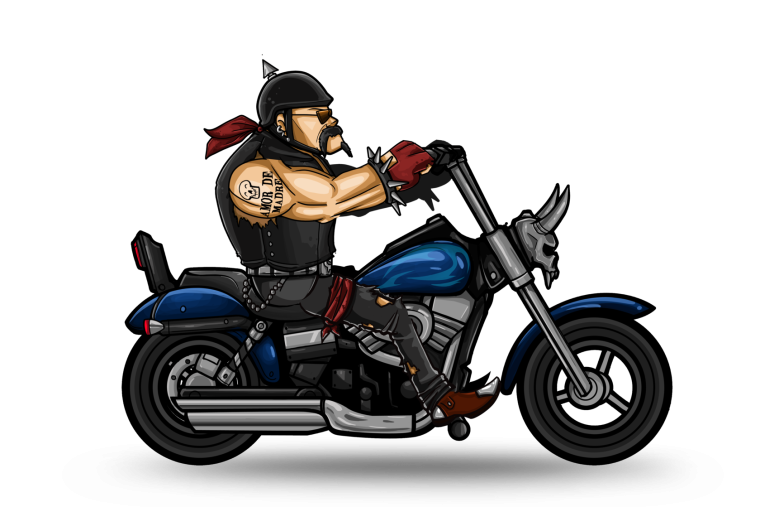Мультяшный байкер