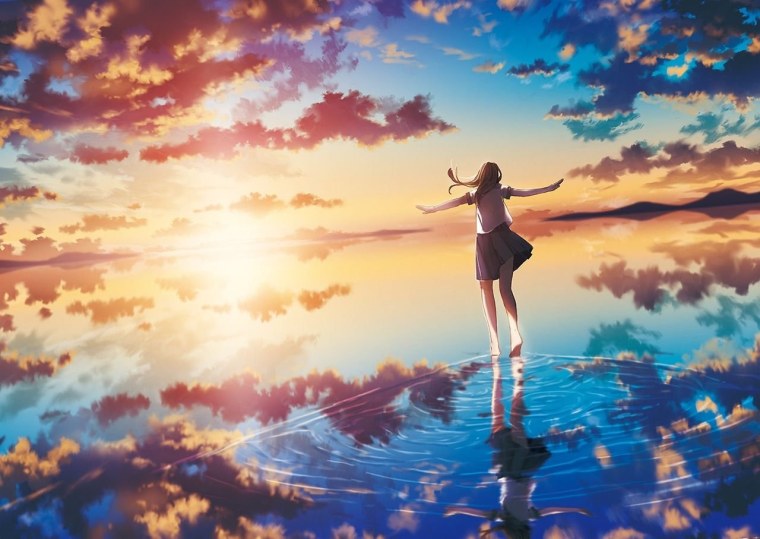 Девушка в небе арт