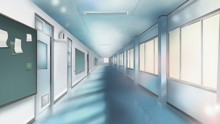 Коридор школы аниме