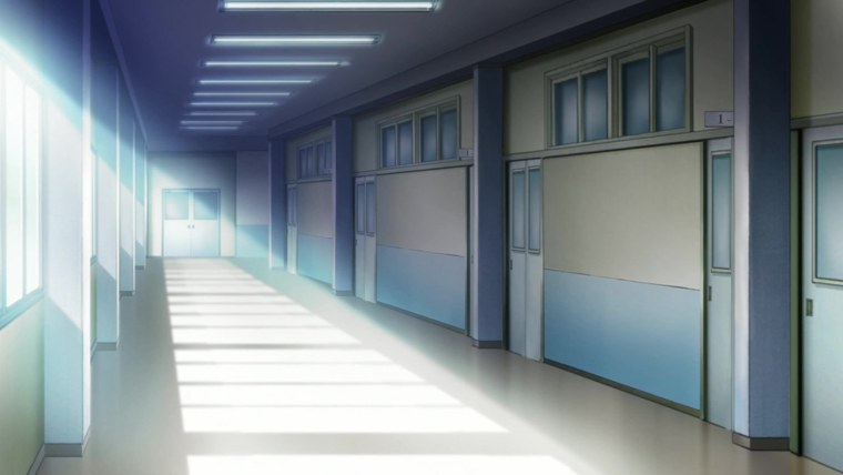 Аниме фон школа коридор гача