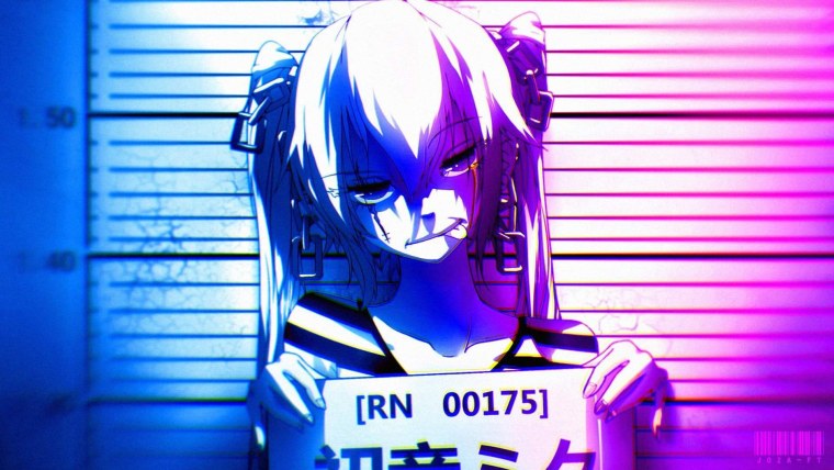 Неоновая аниме тян