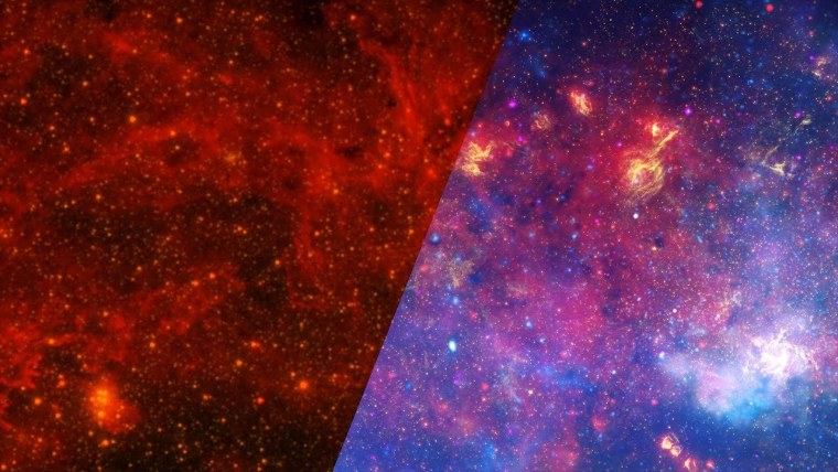 Обои на рабочий стол красный космос