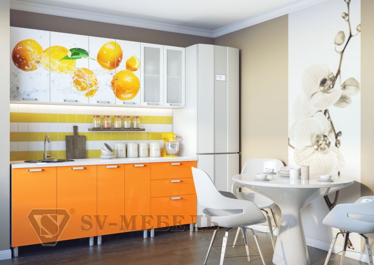 Кухня апельсин 2 метра БТС