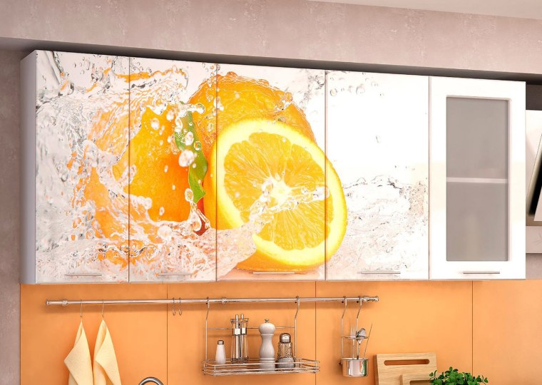 Кухня с фотопечатью апельсин 1.6
