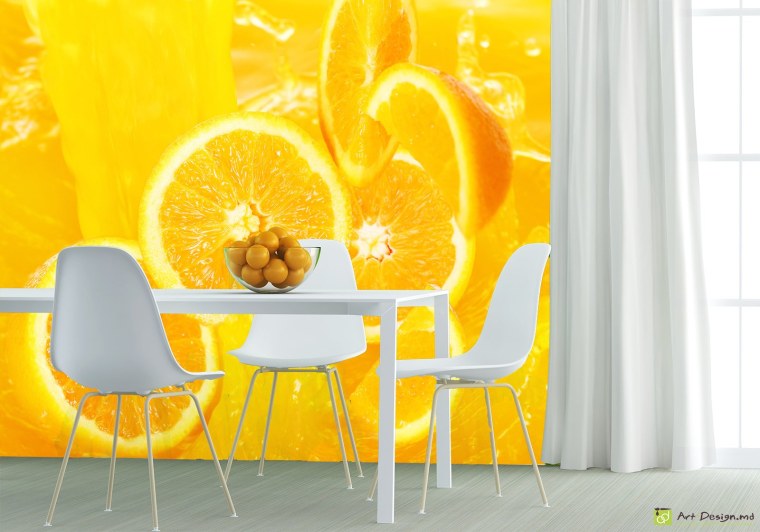 Фотообои на кухню апельс