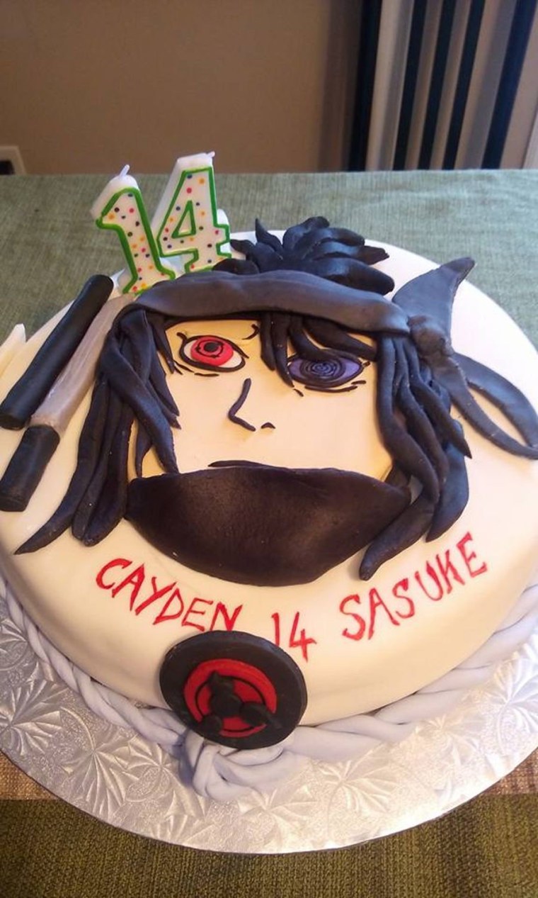 Торт с аниме Наруто Акацуки Тоби