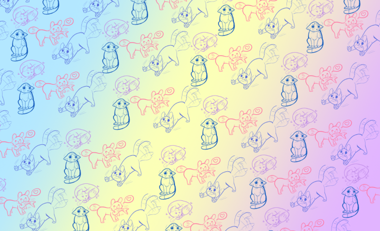 Мультяшный кот на фоне