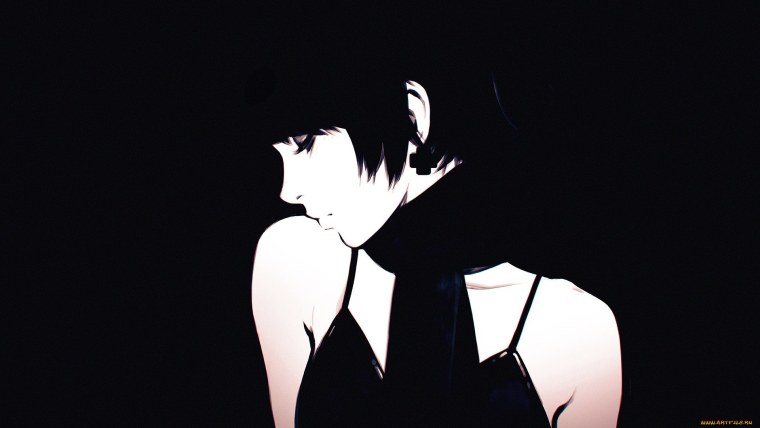 Силуэт на черном фоне