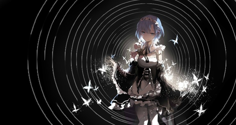 Аниме девушки на черном фоне