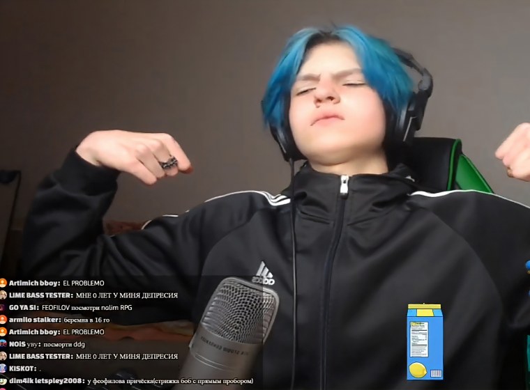 Феофилов синие волосы Рома