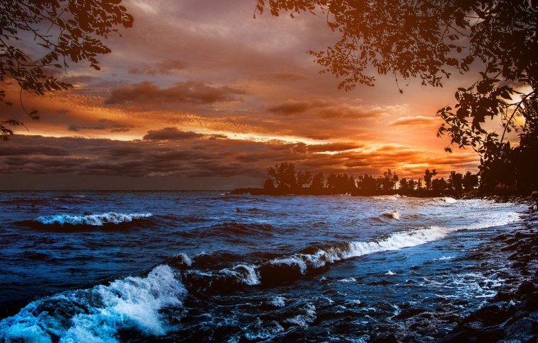 Обои на рабочий стол море ночью