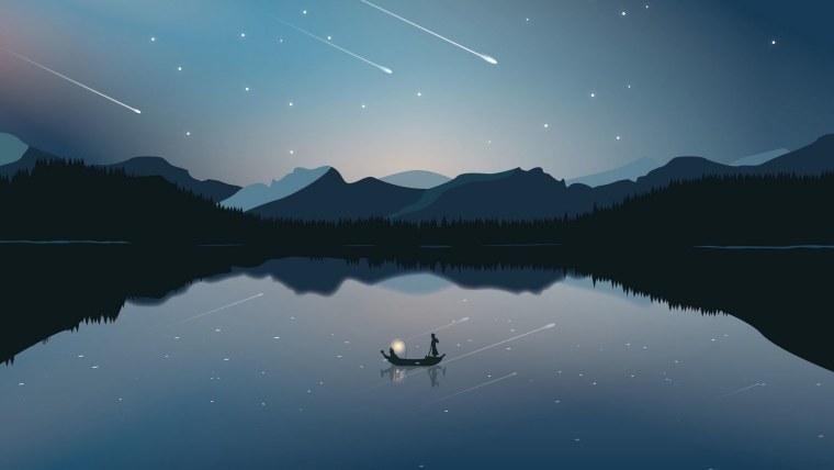 Минималистичный пейзаж ночь