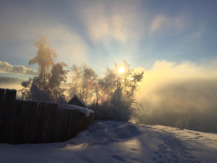 Русская деревня зимой