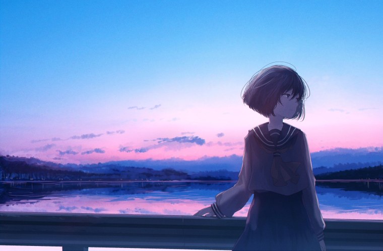 Аниме ночной пейзаж