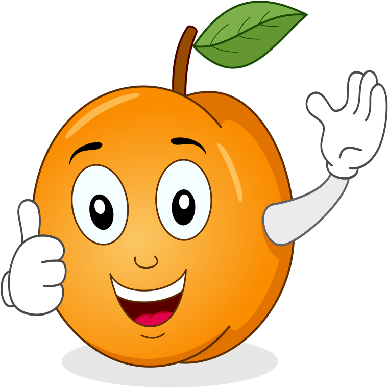 Веселые фрукты абрикос