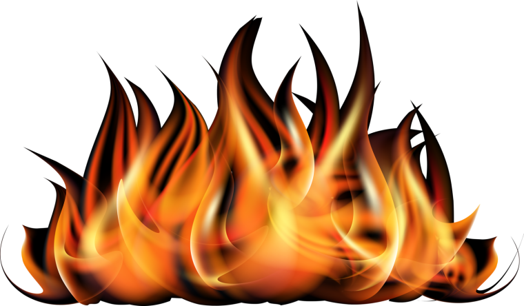 Огонь на прозрачном фоне