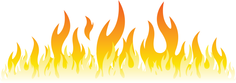 Пламя огня на белом фоне