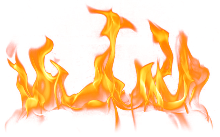 Пламя огня на прозрачном фоне