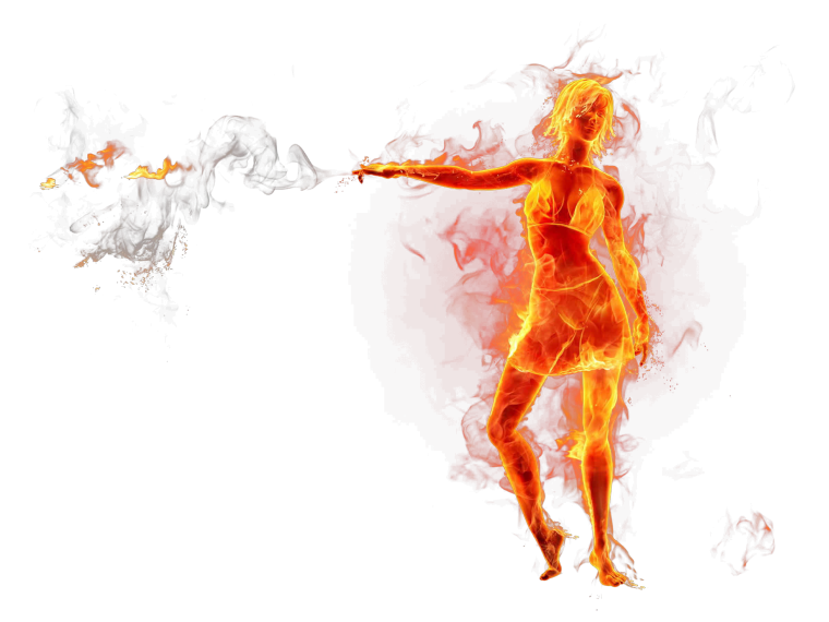 Огненный шар на белом фоне