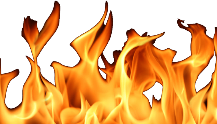 Огонь на белом фоне