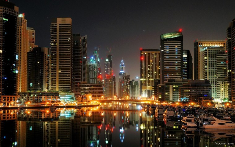 Мегаполис Дубай ночной