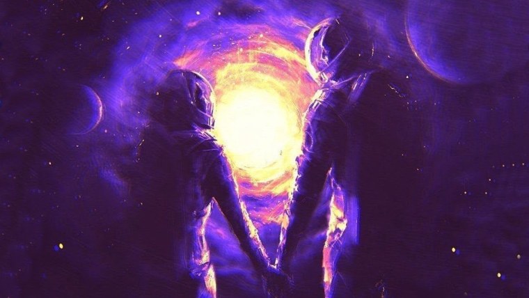 Парень и девушка космос