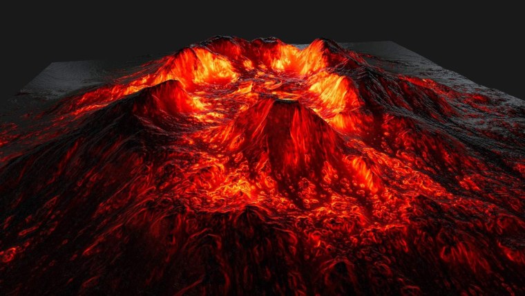 Вулкан рисунок