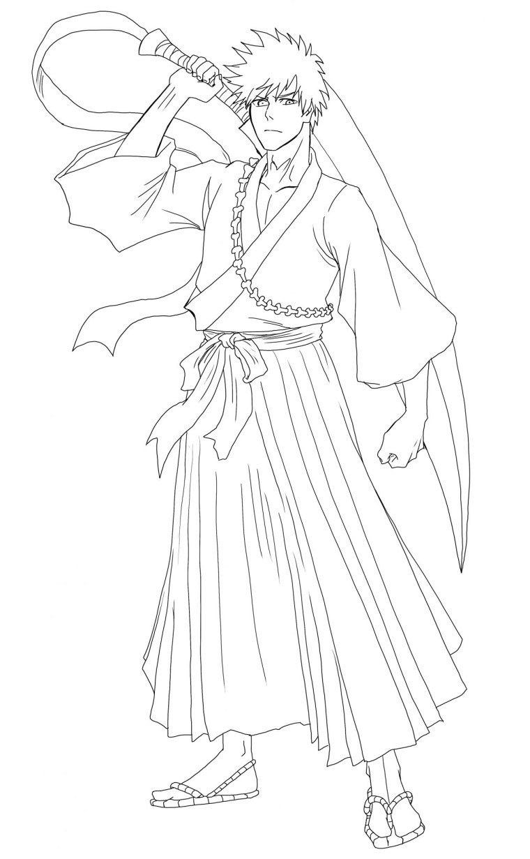 Блич раскраска Гетсуга